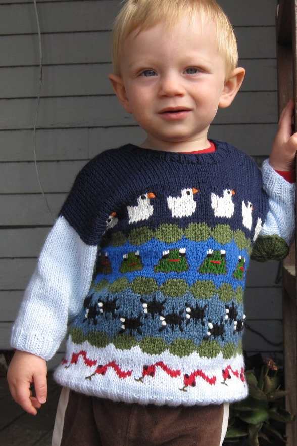 Free Knitting Pattern for Pondemonium Baby Sweater