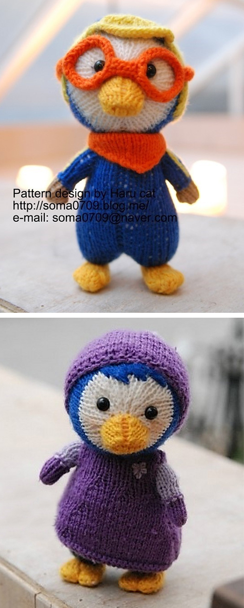 Free Knitting Pattern for Porroro and Petty Penguin