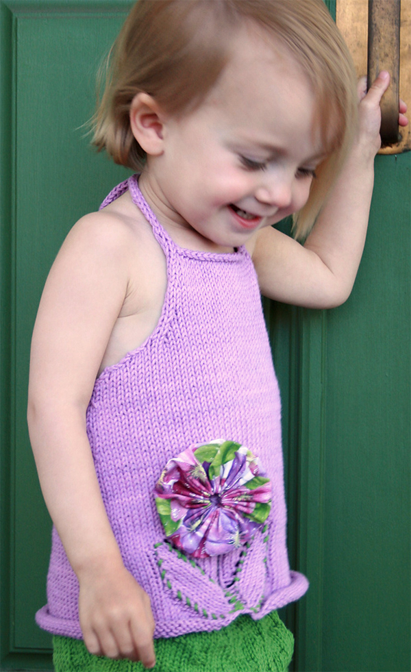 Free Knitting Pattern for Posy Baby Top