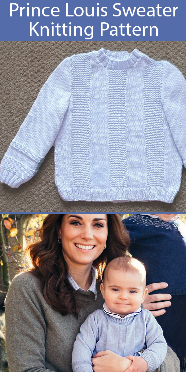 Knitting Pattern for Prince Louis Pale Blue Sweater