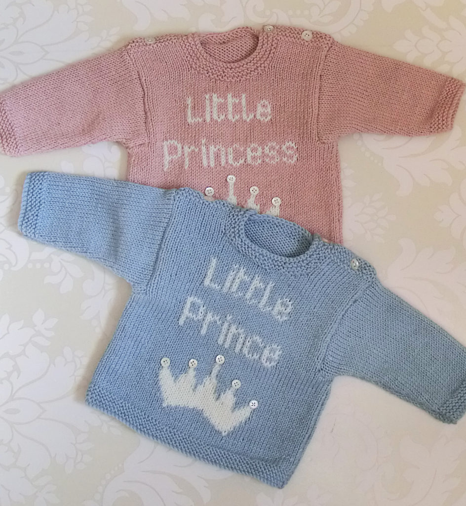 Knitting Pattern for Little Princess and Little Prince Baby Sweaters