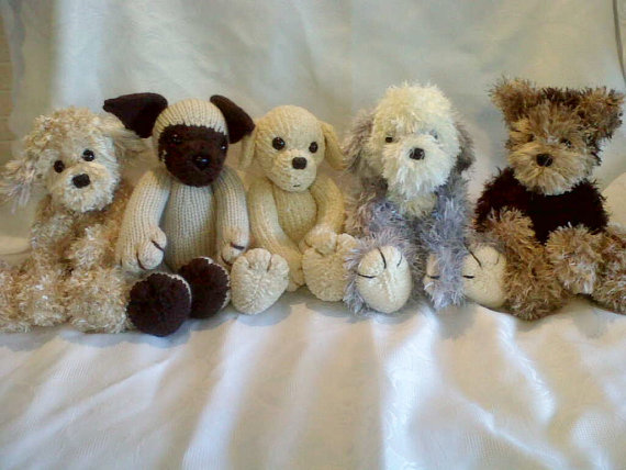 Knitting patterns for 5 puppies: Cockapoodle Labrador Pug Sheepdog Yorkshire Terrier and more dog knitting patterns