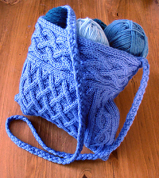 Free Knitting Pattern for Quinn Cabled Bag