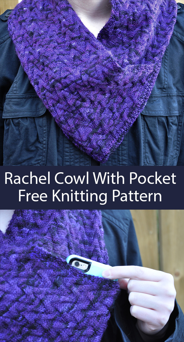 Free Knitting Pattern for 8-Row Cowl With Pocket