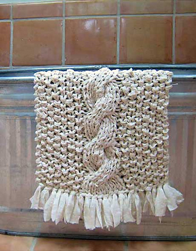 Free Knitting Pattern for Cable Rag Rug