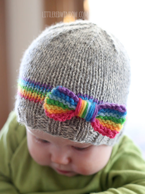 Free Knitting Pattern for RainBOW Baby Hat