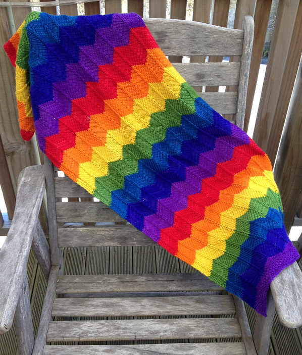 Free Knitting Pattern for Rainbow Hills Blanket