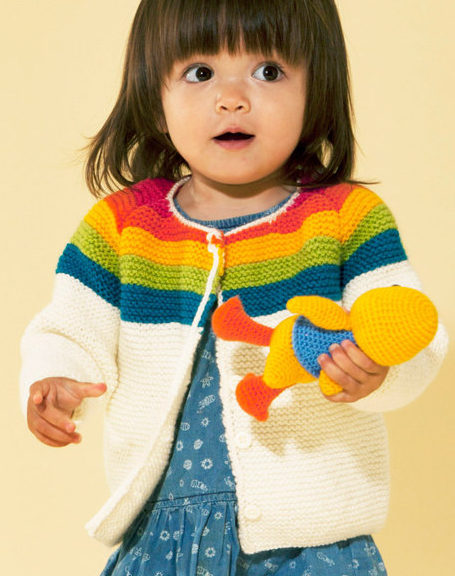 Free Knitting Pattern for Rainbow Cardigan
