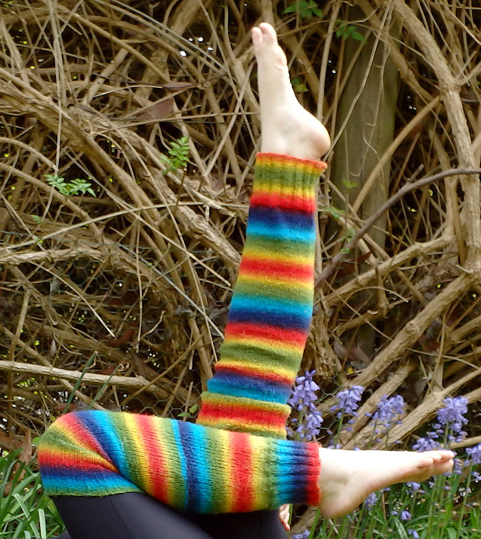 Free Knitting Pattern for Rainbow Legwarmers