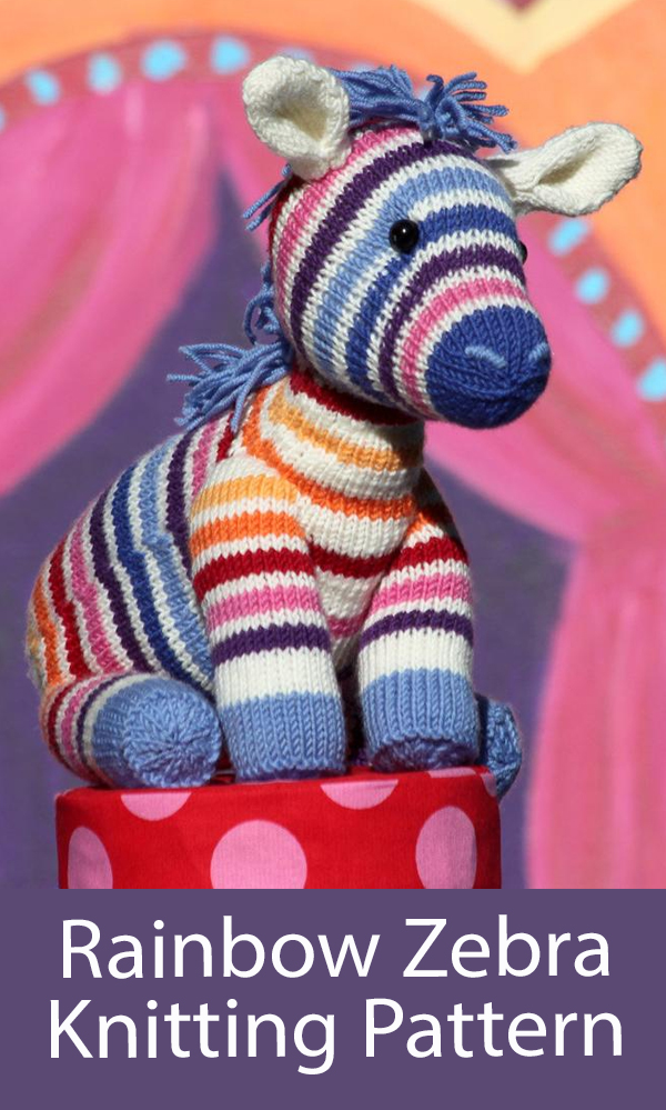Zebra Knitting Pattern Rainbow Zebra Toy