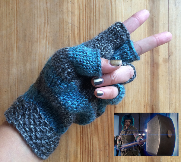 Free Knitting Pattern for Ramona Flowers Fingerless Gloves