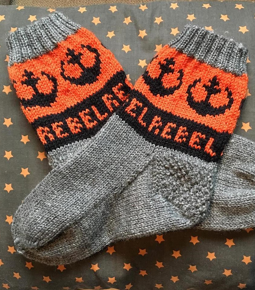 Free Knitting Pattern for Rebel Alliance Socks
