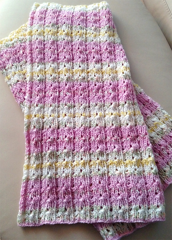 Free Knitting Pattern for Reversible 4 Row Repeat Baby Blanket