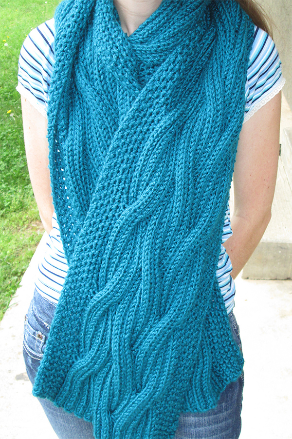 Free Knitting Pattern for Reversible Cable Rib Scarf
