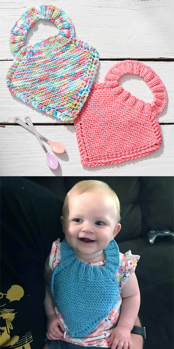 Free Knitting Pattern for Easy Pull-On Stay-On Bib