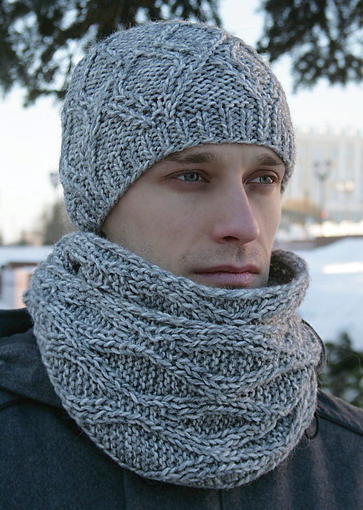 Free Knitting Pattern for Rhombus Hat and Scarf Set