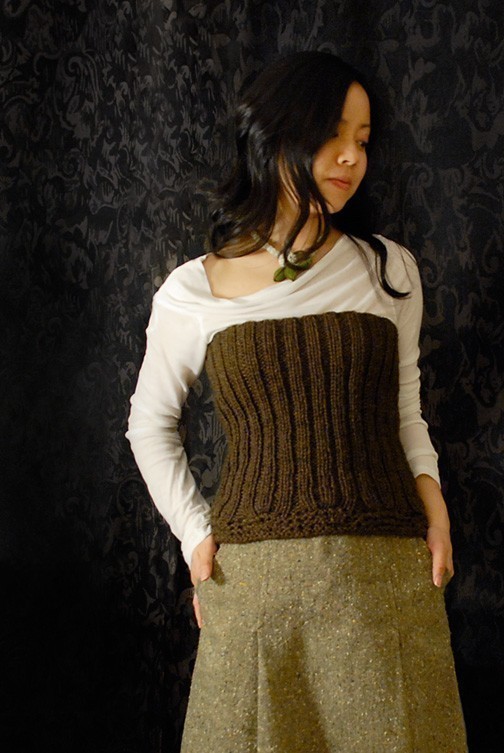 Knitted Ribbed Bustier Knitting Pattern and other history inspired knitting patterns