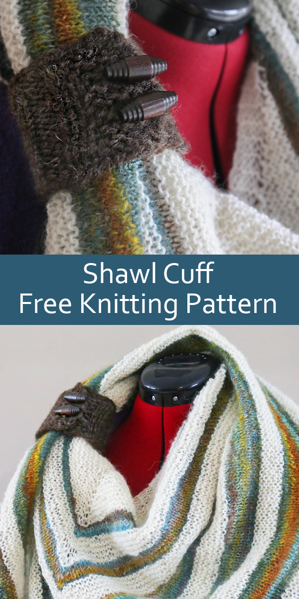 Free Knitting Pattern for Shawl Cuff