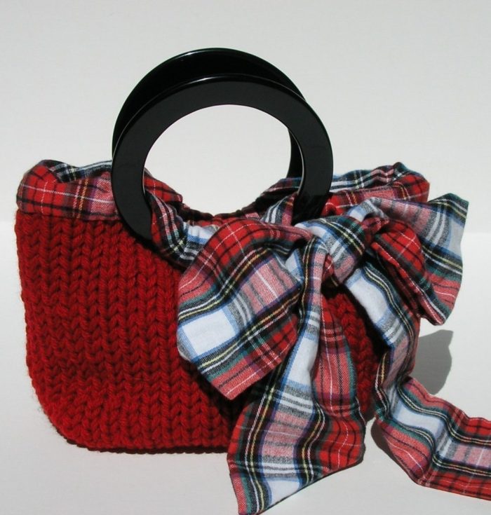 Knitting Pattern for Ribbon Trimmed Purse
