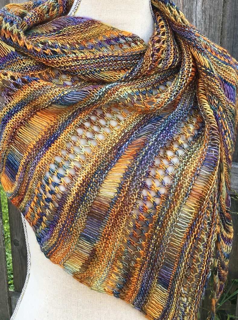 Free Knitting Pattern for Stormy Sky Shawl