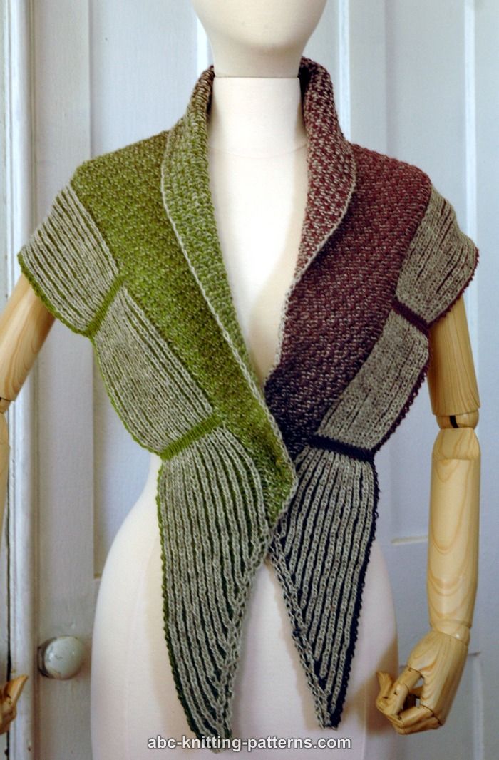 Free knitting pattern for Rivera Shawl with Brioche Border