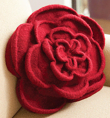 Knitting Pattern for Rose Pillow or Purse