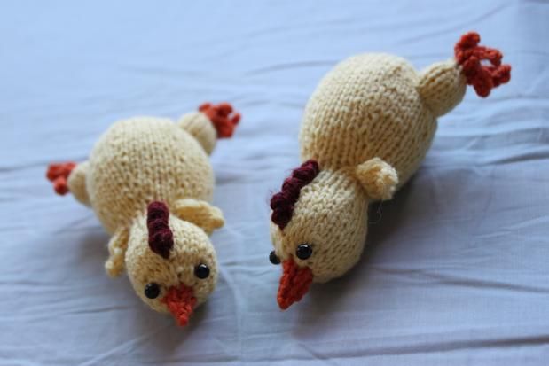 Free knitting pattern for Rubber Chicken and more bird knitting patterns