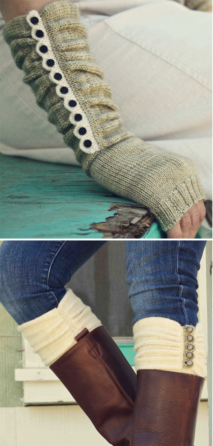 Knitting Pattern for Austin Boot Liners & Mitts