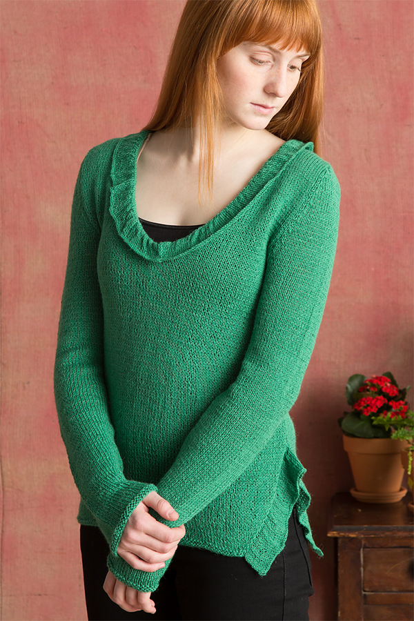 Sweater Knitting Pattern for Ruffle Pullover
