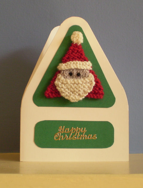 Free Knitting Pattern for Santa Card