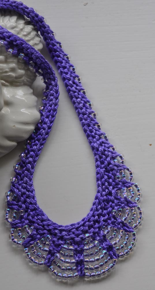 Knitting Pattern for Scallop Edge Beaded Necklace