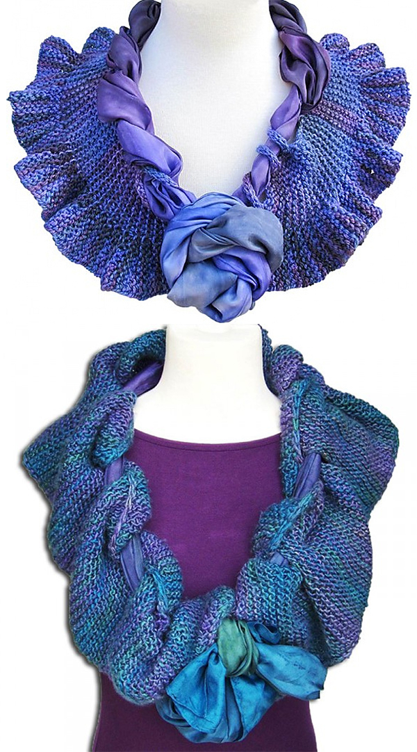 Free Knitting Pattern for Easy Scarf in a Scarf 