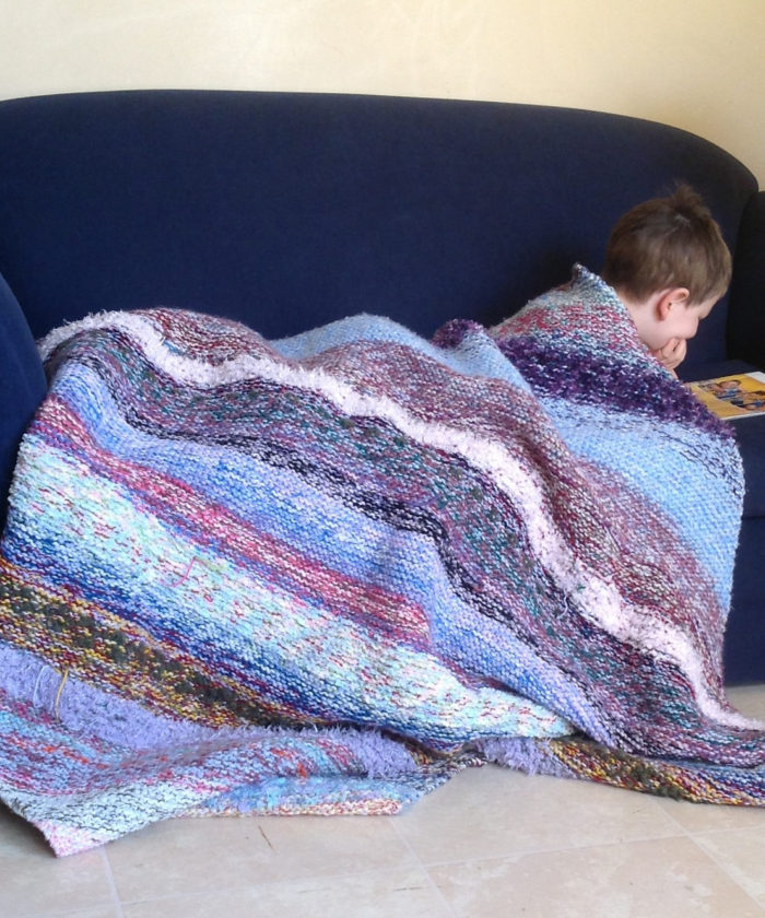 Free knitting pattern for Sediment Scraps Blanket
