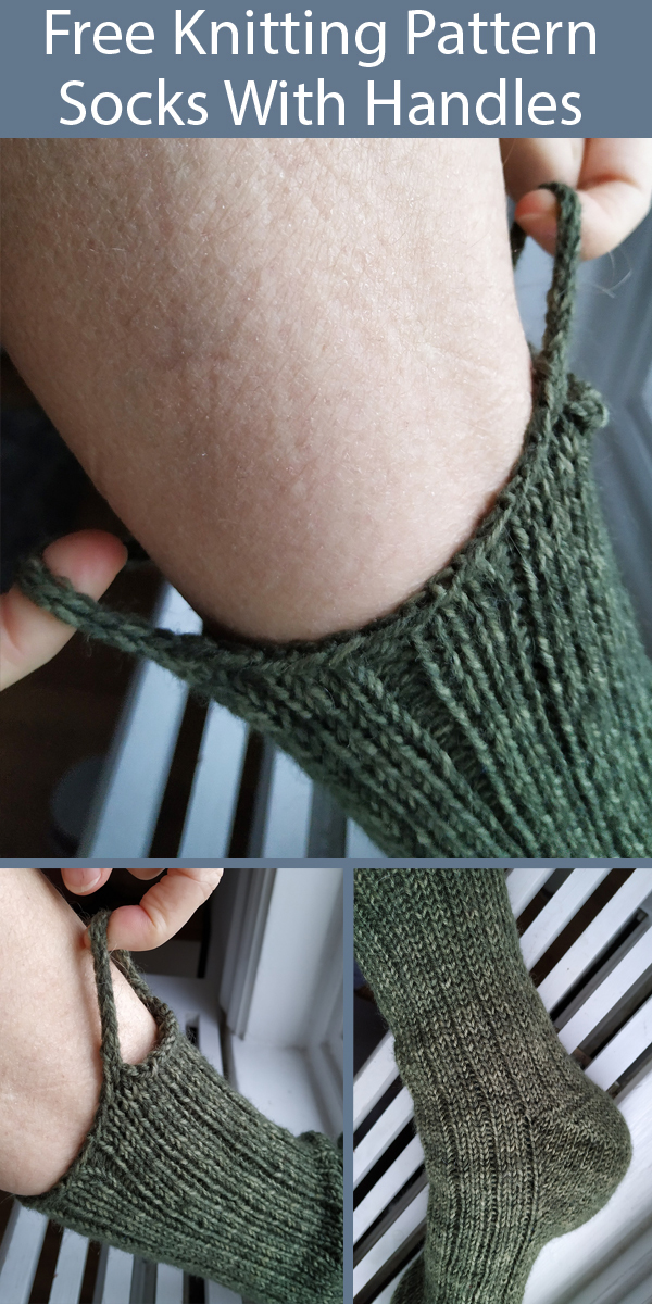 Free Knitting Pattern for Socks With Handles For Easy Pull Up
