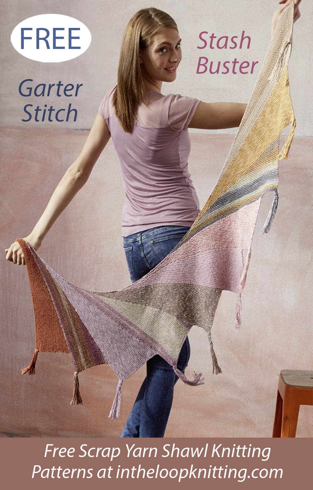Free Stash Buster Mix and Knit Shawl Knitting Pattern 