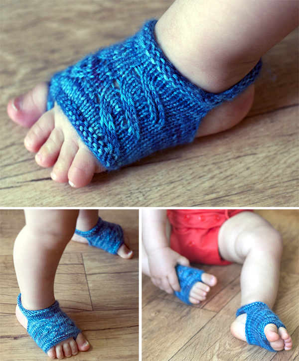 Free Knitting Pattern for Showsy Toes Baby Sandal Socks