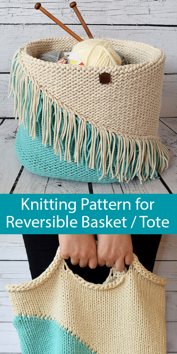 Knitting pattern for Simple Stockinette Basket Bag