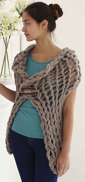 Knitting Pattern for Arm Knit Gillet