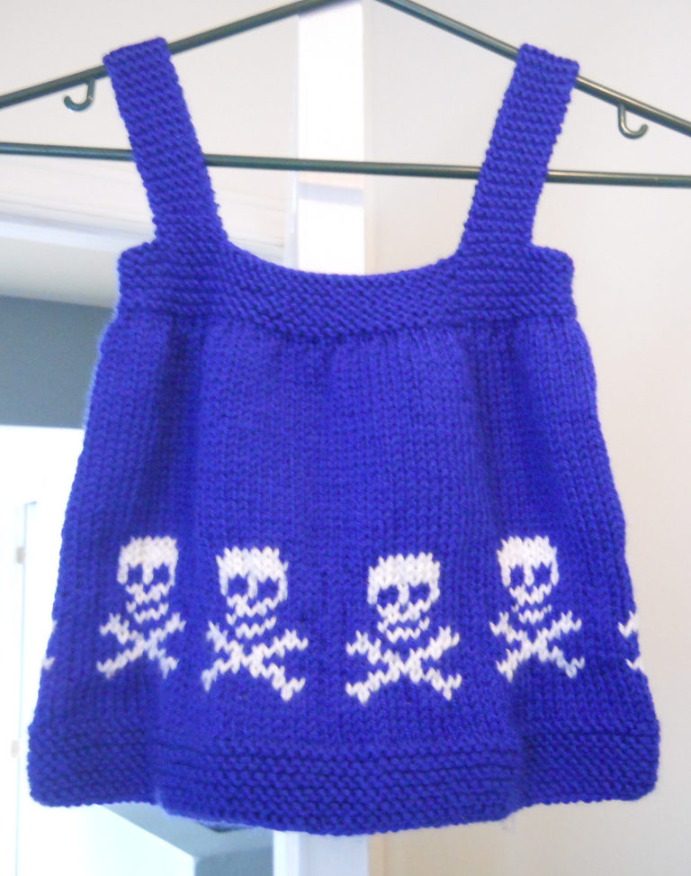 Free Knitting Pattern for Skull Baby Jumper Dress