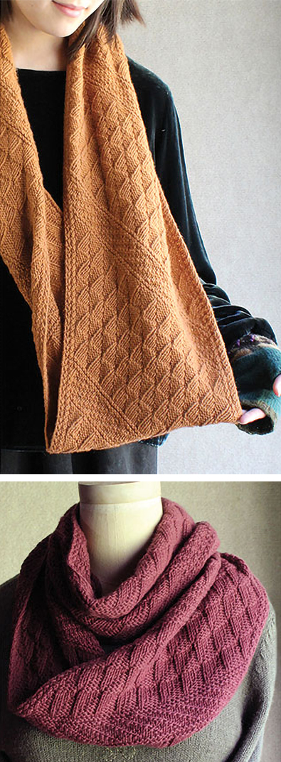Knitting Pattern for Slanted Gansey Cowl