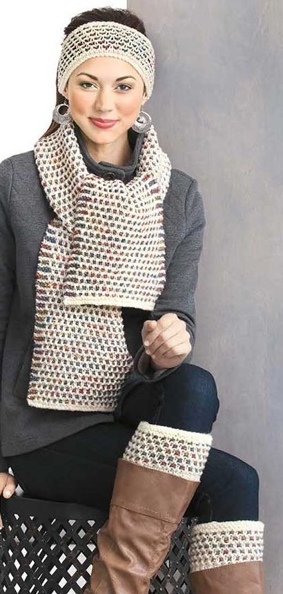 Knitting Pattern for Slip Stitch Accessory Set