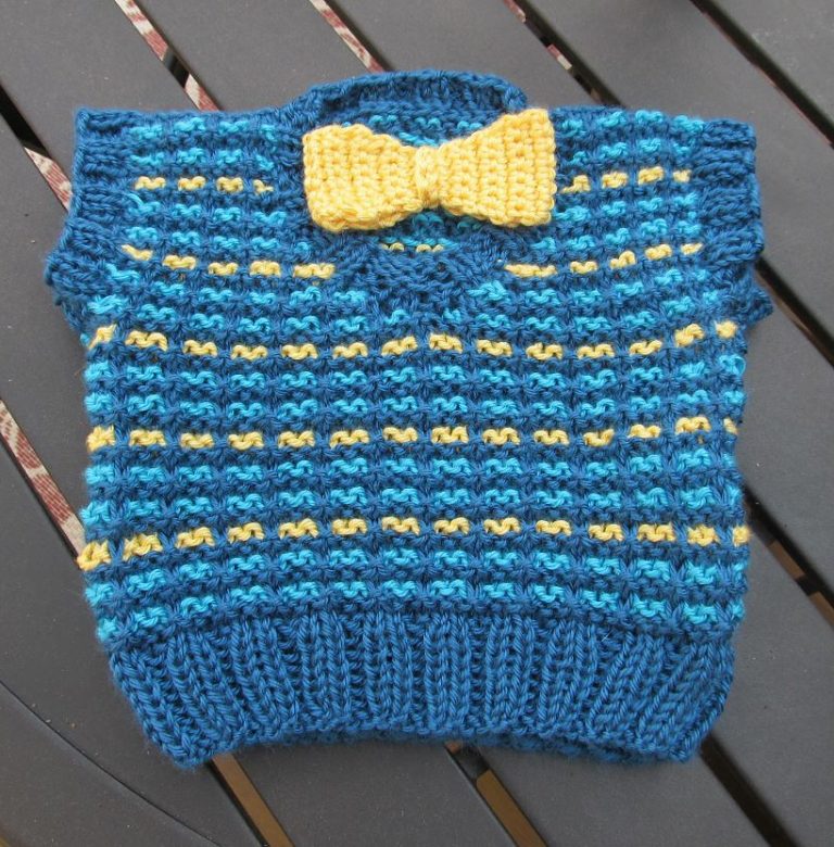 Free Knitting Pattern for Baby Slip Stitch Vest