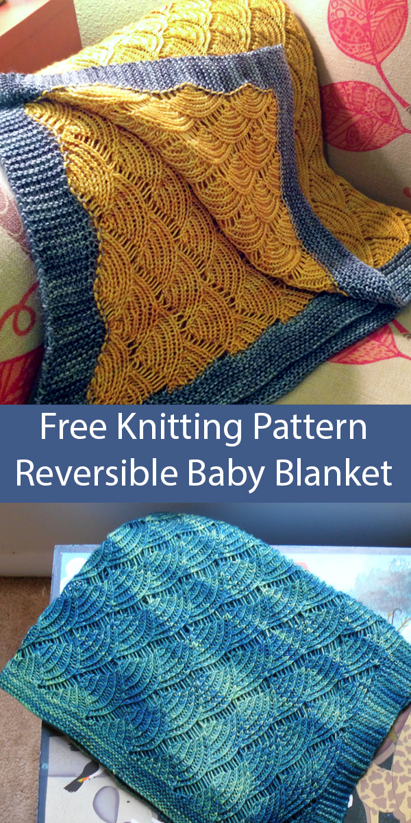 Free Knitting Pattern for Reversible Baby Blanket Smells Like Decaf