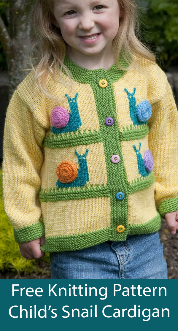 Free Cardigan Knitting Pattern Snail Mail Child's Cardigan
