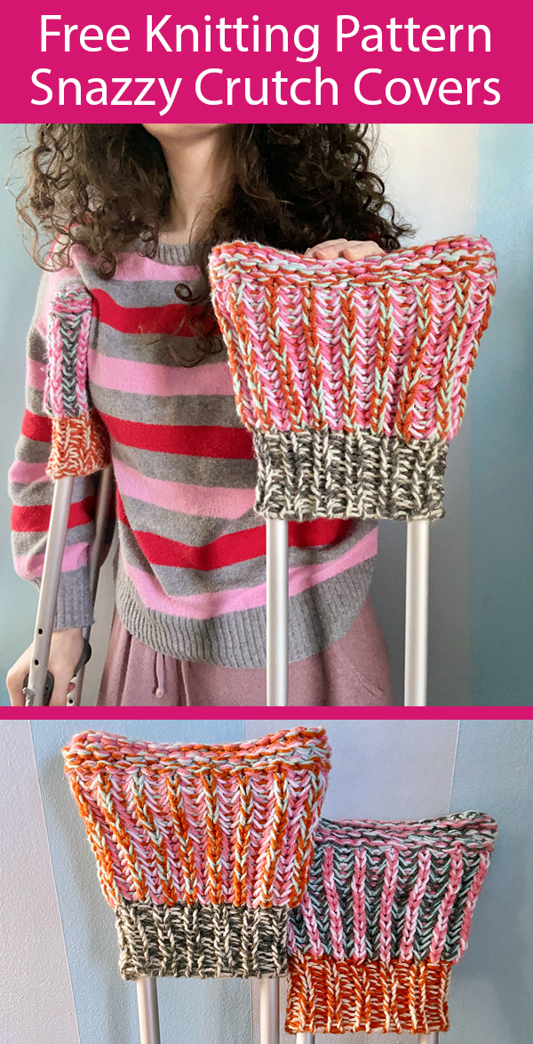 Free Knitting Pattern for r Snazzy Crutch Covers Stashbuster