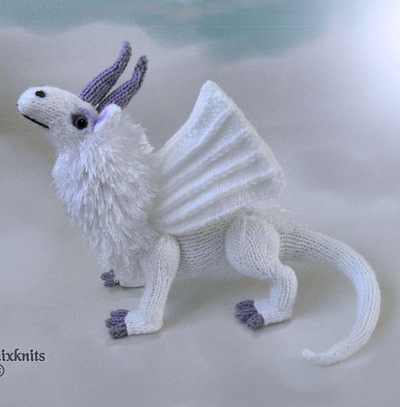 Knitting Pattern for Snow Dragon Toy