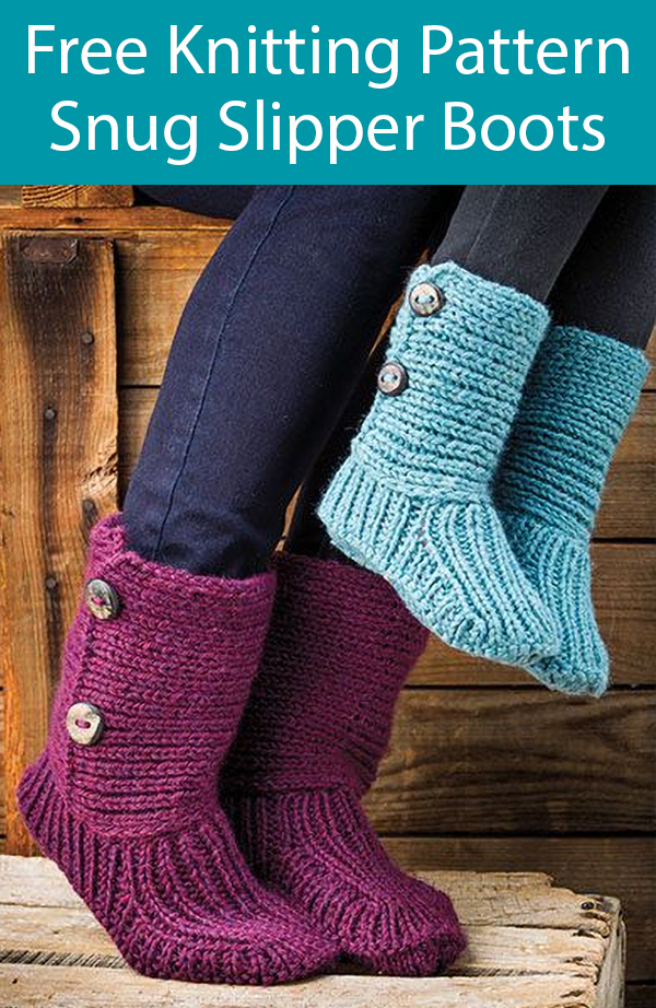 Free Knitting Pattern for Snug Slipper Boots
