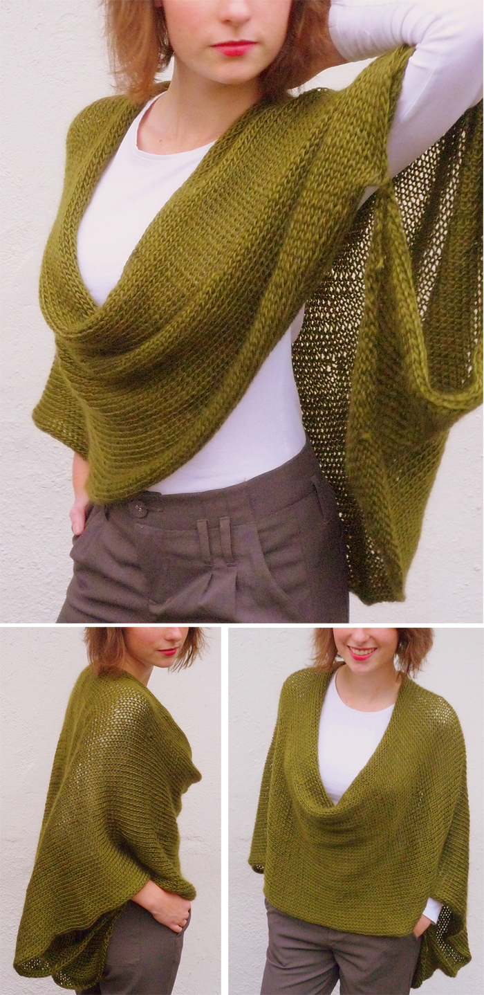 Knitting Pattern for Soft Wrap Poncho