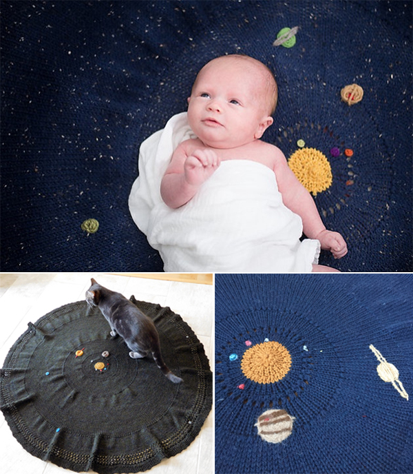 Knitting Pattern for Solar System Blanket