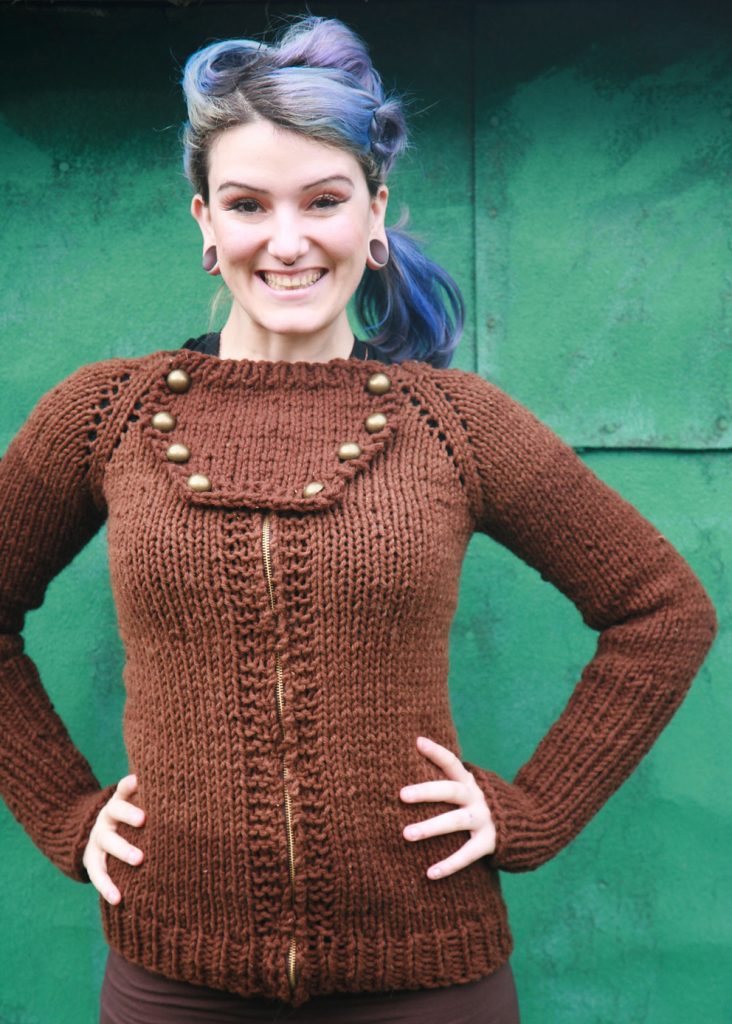 Free Knitting Pattern for Front Panel Sweater